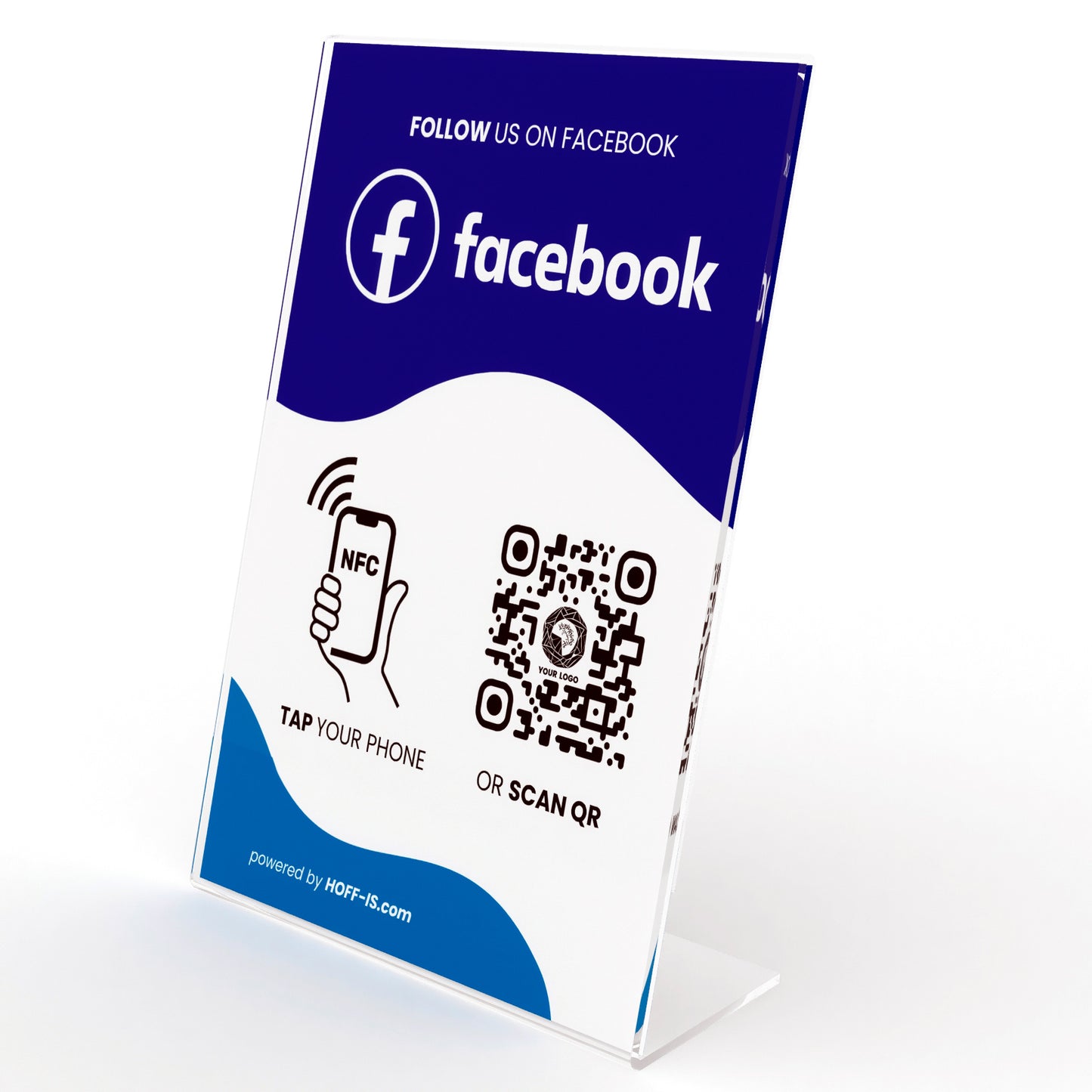NFC Stand for Facebook follows | NFC & QR Code custom sign for Facebook follows