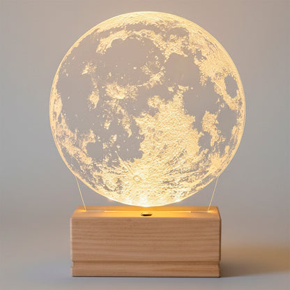 Moon Light Nightstand Lamp for Bedroom or Kids Room – Custom Gift for Birthday, Valentine’s Day, Christmas, Children, Kids, Girlfriend – Soft Warm Light Bedside Table Lamp