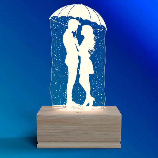 Romantic Rain Nightstand Lamp for Bedroom – Custom Gift for Valentine’s Day, Wedding, Anniversary, Wife, Girlfriend – Soft Warm Light Bedside Table Lamp