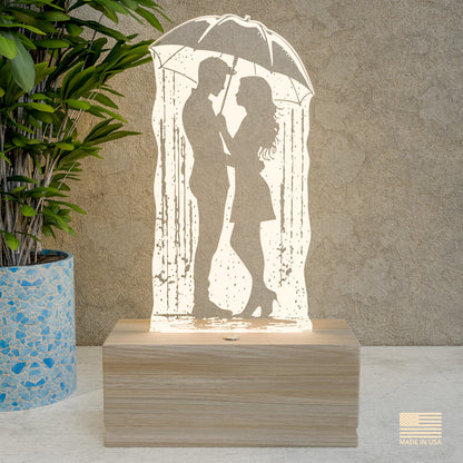Romantic Rain-2 Nightstand Lamp for Bedroom – Custom Gift for Valentine’s Day, Wedding, Anniversary, Wife, Girlfriend – Soft Warm Light Bedside Table Lamp