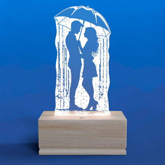 Romantic Rain-2 Nightstand Lamp for Bedroom – Custom Gift for Valentine’s Day, Wedding, Anniversary, Wife, Girlfriend – Soft Warm Light Bedside Table Lamp