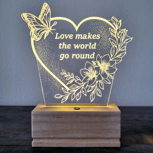Romantic Heart Nightstand Lamp for Bedroom – Custom Gift for Valentine’s Day, Wedding, Anniversary, Mom, Daughter, Wife, Girlfriend – Soft Warm Light Bedside Table Lamp