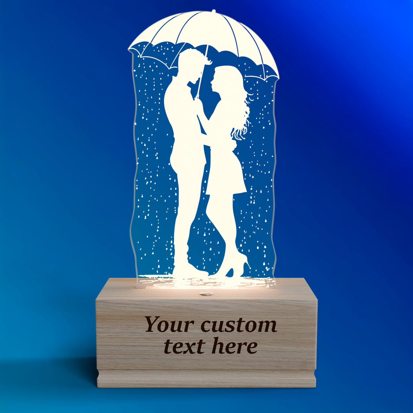 Romantic Rain Nightstand Lamp for Bedroom – Custom Gift for Valentine’s Day, Wedding, Anniversary, Wife, Girlfriend – Soft Warm Light Bedside Table Lamp