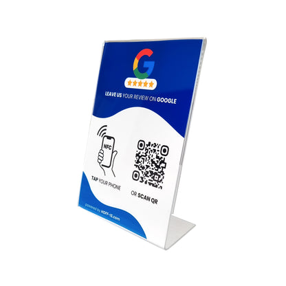 NFC Stand for Google reviews | NFC & QR Code custom sign for Google reviews