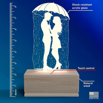 Romantic Rain Nightstand Lamp for Bedroom – Custom Gift for Valentine’s Day, Wedding, Anniversary, Wife, Girlfriend – Soft Warm Light Bedside Table Lamp