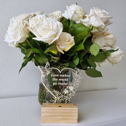 Romantic Heart Nightstand Lamp for Bedroom – Custom Gift for Valentine’s Day, Wedding, Anniversary, Mom, Daughter, Wife, Girlfriend – Soft Warm Light Bedside Table Lamp