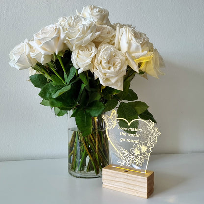 Romantic Heart Nightstand Lamp for Bedroom – Custom Gift for Valentine’s Day, Wedding, Anniversary, Mom, Daughter, Wife, Girlfriend – Soft Warm Light Bedside Table Lamp