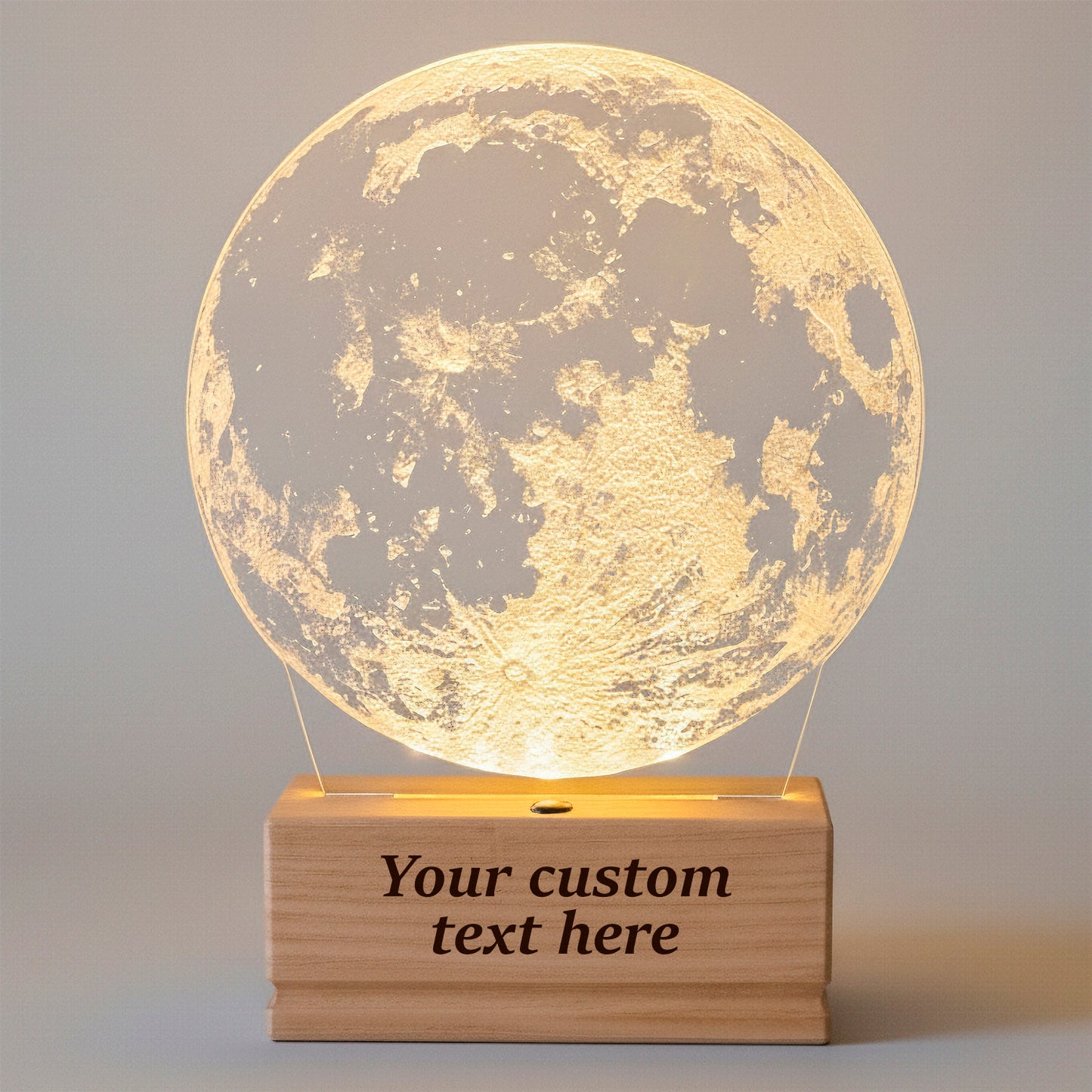 Moon Light Nightstand Lamp for Bedroom or Kids Room – Custom Gift for Birthday, Valentine’s Day, Christmas, Children, Kids, Girlfriend – Soft Warm Light Bedside Table Lamp