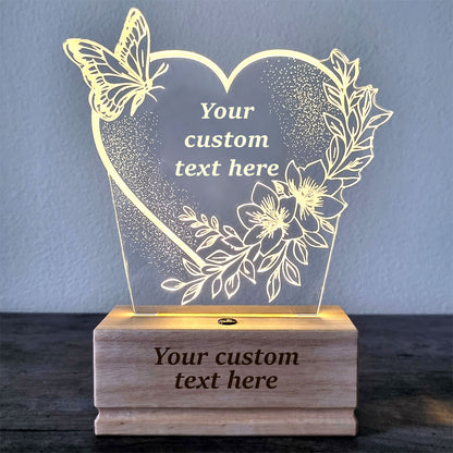 Romantic Heart Nightstand Lamp for Bedroom – Custom Gift for Valentine’s Day, Wedding, Anniversary, Mom, Daughter, Wife, Girlfriend – Soft Warm Light Bedside Table Lamp