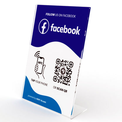 NFC Stand for Facebook follows | NFC & QR Code custom sign for Facebook follows