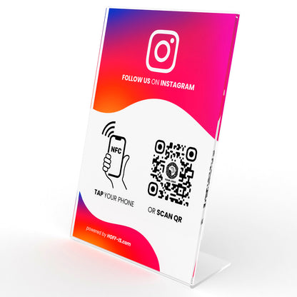 NFC Stand for Instagram follows | NFC & QR Code custom sign for Instagram follows