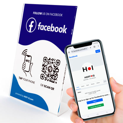 NFC Stand for Facebook follows | NFC & QR Code custom sign for Facebook follows