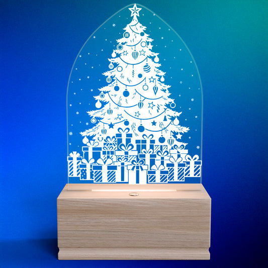 Christmas Tree Nightstand Lamp for Bedroom – Custom Gift for Christmas – Soft Warm Light Bedside Table Lamp