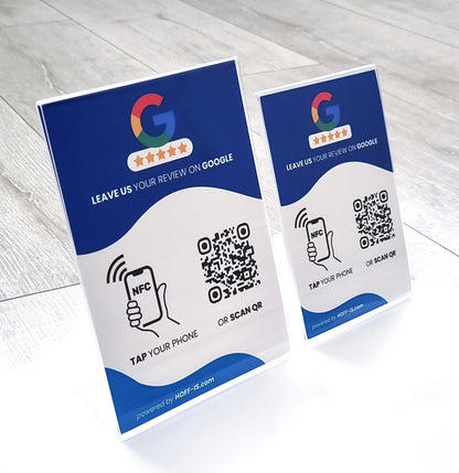 NFC Stand for Google reviews | NFC & QR Code custom sign for Google reviews