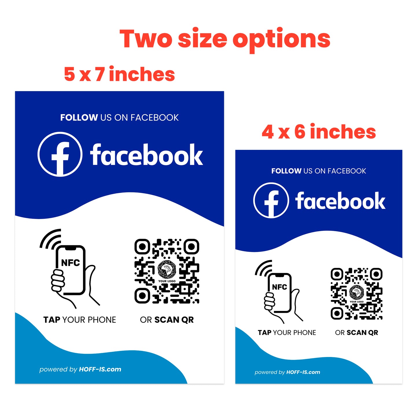 NFC Stand for Facebook follows | NFC & QR Code custom sign for Facebook follows