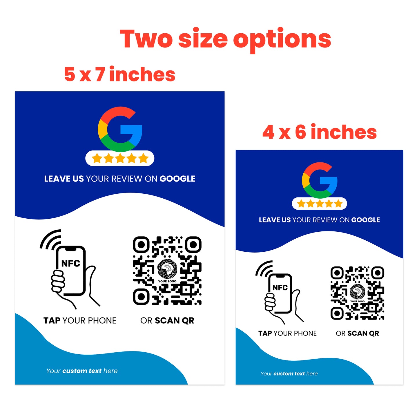 NFC Stand for Google reviews | NFC & QR Code custom sign for Google reviews