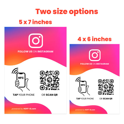 NFC Stand for Instagram follows | NFC & QR Code custom sign for Instagram follows